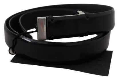 PLEIN SUD - Elegant Black Leather Waist Belt