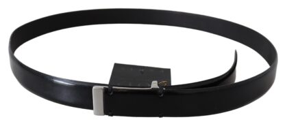 PLEIN SUD - Elegant Black Leather Waist Belt