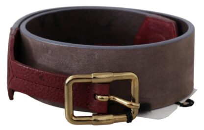 GF Ferre - Elegant Brown Leather Belt with Gold Buckle