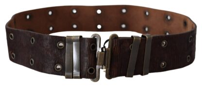 PLEIN SUD - Rustic Brown Carving Leather Belt