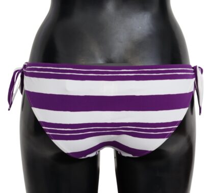 Dolce & Gabbana - Chic Striped Bikini Bottom - Effortless Poolside Glamour