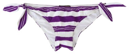 Dolce & Gabbana - Chic Striped Bikini Bottom - Effortless Poolside Glamour