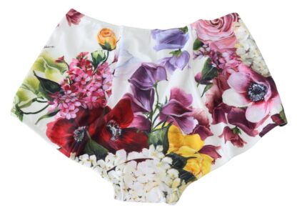 Dolce & Gabbana - Elegant White Floral High Waist Bikini Bottom