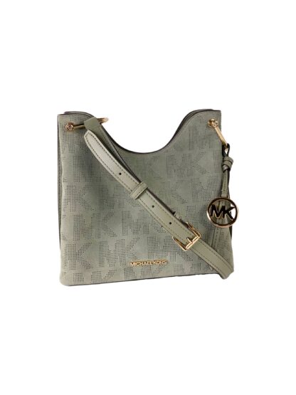 Michael Kors - Joan Large Perforated Suede Leather Slouchy Messenger Handbag (Army Green)