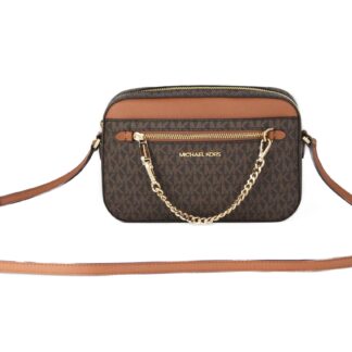 Michael Kors - Signature Jet Set Large Signature Messenger Crossbody Bag (Brown Signature)