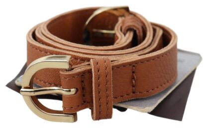 Scervino Street - Elegant Brown Leather Double Buckle Belt