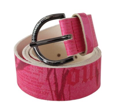 John Galliano - Elegant Pink Leather Fashion Belt