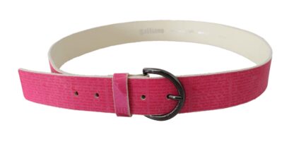 John Galliano - Elegant Pink Leather Fashion Belt