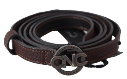 Costume National - Elegant Brown Leather Belt with Rustic Hardware