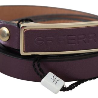 Costume National - Elegant Leather Fashion Belt in Brown Black