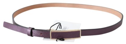 GF Ferre - Elegant Maroon Leather Belt with Gold-Tone Buckle