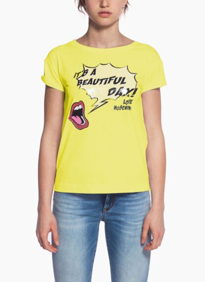 Love Moschino - Yellow Cotton Women T-Shirt