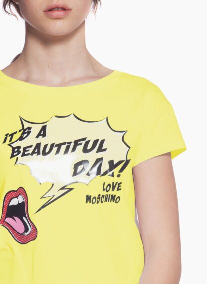 Love Moschino - Yellow Cotton Women T-Shirt