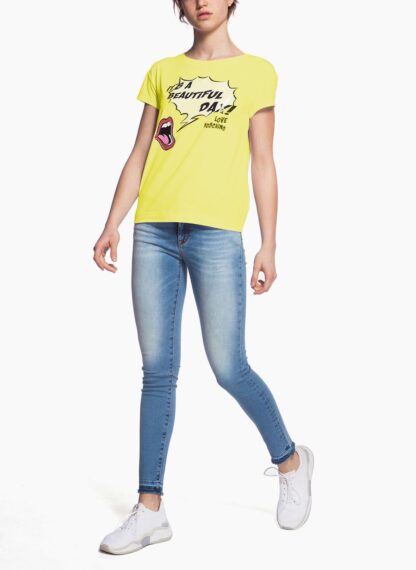 Love Moschino - Yellow Cotton Women T-Shirt