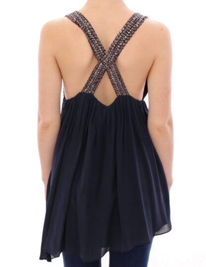 Anaikka - Elegant Navy Blue Sleeveless Blouse