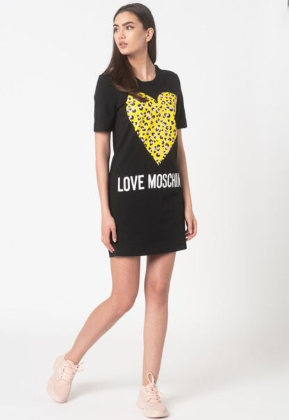 Love Moschino - Chic Black Dress with Signature Front Design