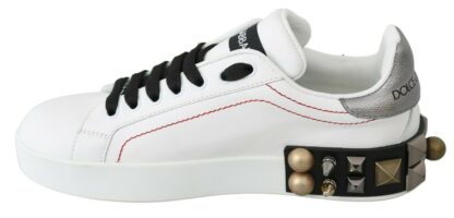 Dolce & Gabbana - Floral Crystal-Embellished Leather Sneakers