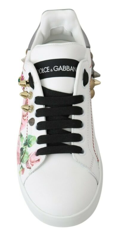 Dolce & Gabbana - Floral Crystal-Embellished Leather Sneakers