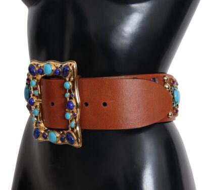 Dolce & Gabbana - Elegant Studded Leather Belt with Gold Accents