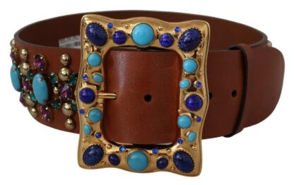 Dolce & Gabbana - Elegant Studded Leather Belt with Gold Accents