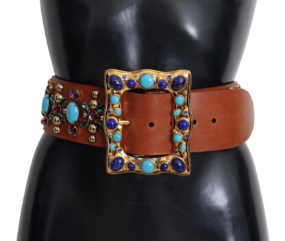 Dolce & Gabbana - Elegant Studded Leather Belt with Gold Accents