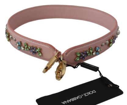 Dolce & Gabbana - Pink Crystal Leather Shoulder Strap Accessory