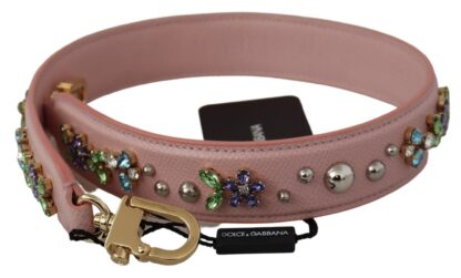 Dolce & Gabbana - Pink Crystal Leather Shoulder Strap Accessory