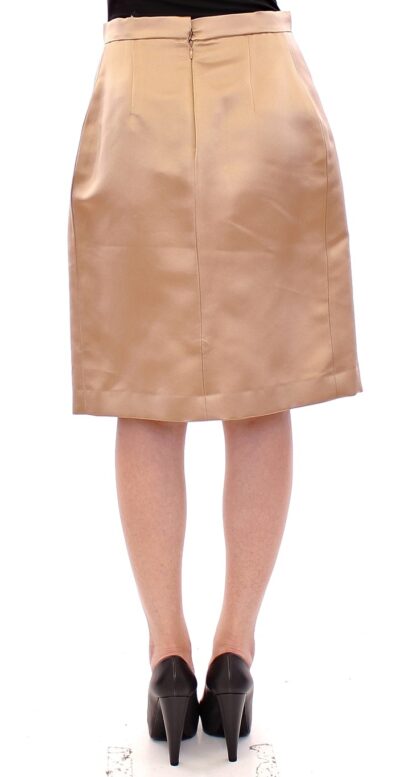 Andrea Incontri - Elegant Silk Pleated Knee-Length Skirt