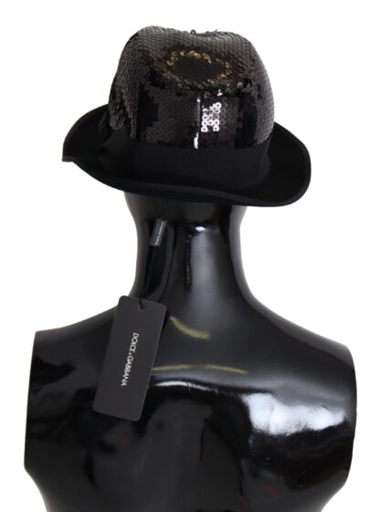 Dolce & Gabbana - Elegant Black Sequin Fedora Hat