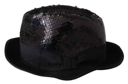 Dolce & Gabbana - Elegant Black Sequin Fedora Hat