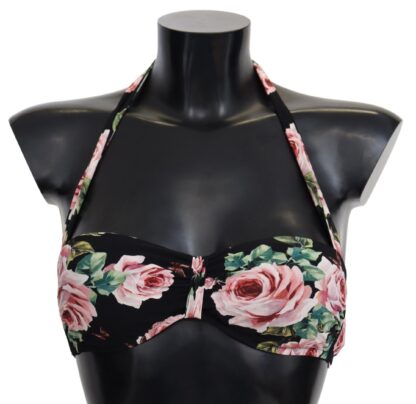 Dolce & Gabbana - Elegant Black Floral Bikini Top