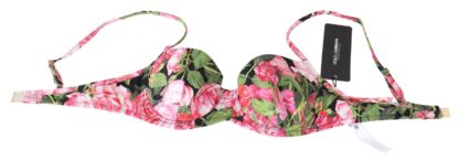 Dolce & Gabbana - Elegant Pink Floral Bikini Top