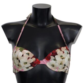 Dolce & Gabbana - Chic Rose Print Bikini Top for Elegant Beach Days