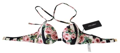 Dolce & Gabbana - Elegant Rose Print Bikini Top