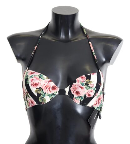 Dolce & Gabbana - Elegant Rose Print Bikini Top