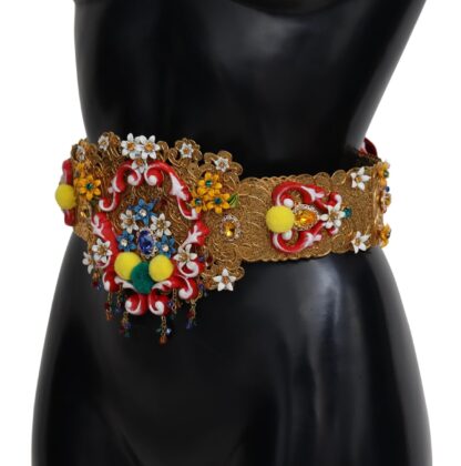 Dolce & Gabbana - Gold-Tone Floral Crystal Waist Belt