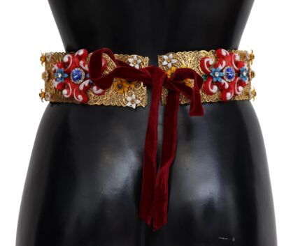 Dolce & Gabbana - Gold-Tone Floral Crystal Waist Belt