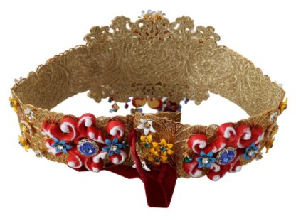 Dolce & Gabbana - Gold-Tone Floral Crystal Waist Belt