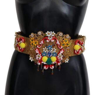 Dolce & Gabbana - Elegant Silk Crystal Diadem - Gold & Black