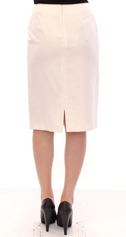 Andrea Incontri - Elegant White Floral Pencil Skirt