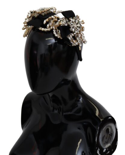 Dolce & Gabbana - Elegant Silk Crystal Diadem - Gold & Black