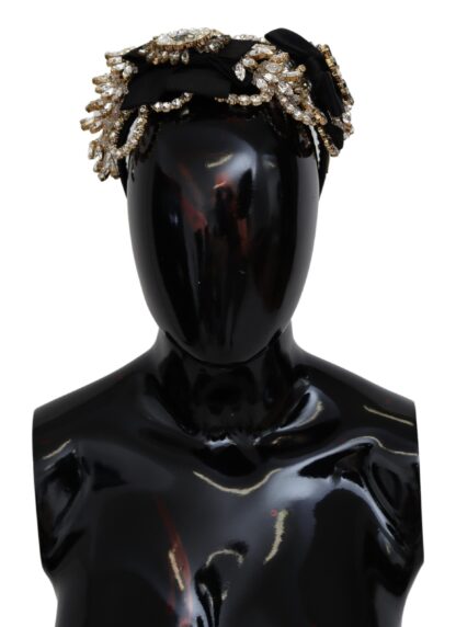 Dolce & Gabbana - Elegant Silk Crystal Diadem - Gold & Black