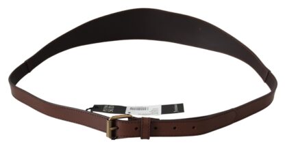 PLEIN SUD - Elegant Rustic Gold-Tone Leather Belt