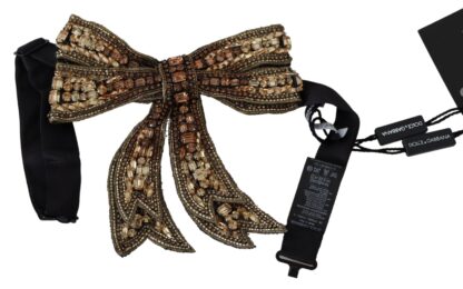 Dolce & Gabbana - Elegant Gold Silk Embellished Bowtie