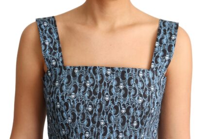 Dolce & Gabbana - Elegant Sleeveless A-line Blue Heart Dress