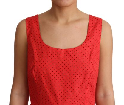 Dolce & Gabbana - Elegant Polka Dotted A-Line Sleeveless Dress