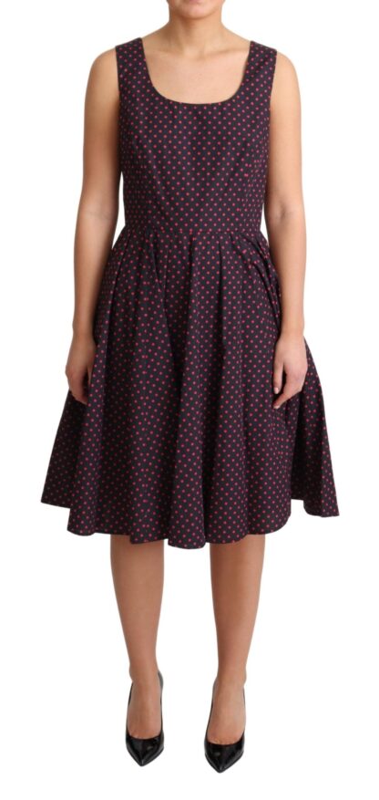 Dolce & Gabbana - Chic Polka Dotted A-Line Sleeveless Dress