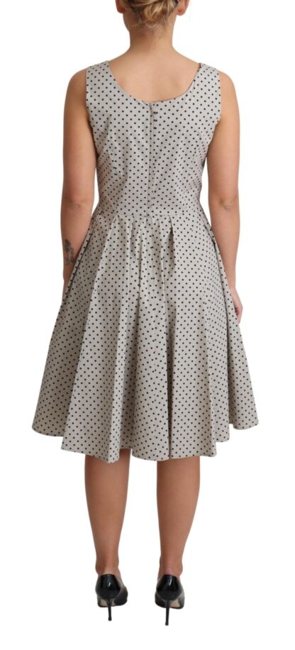 Dolce & Gabbana - Polka-Dotted Beige Sleeveless A-line Dress