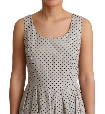 Dolce & Gabbana - Polka-Dotted Beige Sleeveless A-line Dress