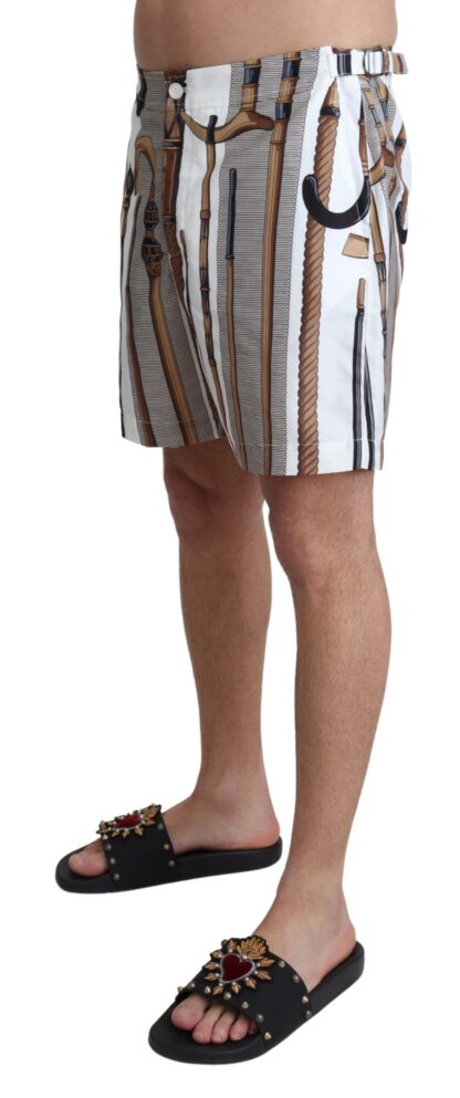 Dolce & Gabbana - Elegant White Multicolor Swim Shorts